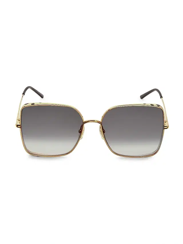 Women's Panthère De  59MM Square Sunglasses - Smooth Gold