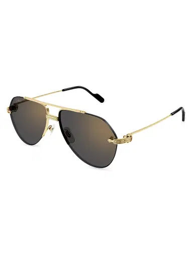 Cartier Men's Première De 58MM Rimless Pilot Sunglasses - Gold | Thumbnail 1