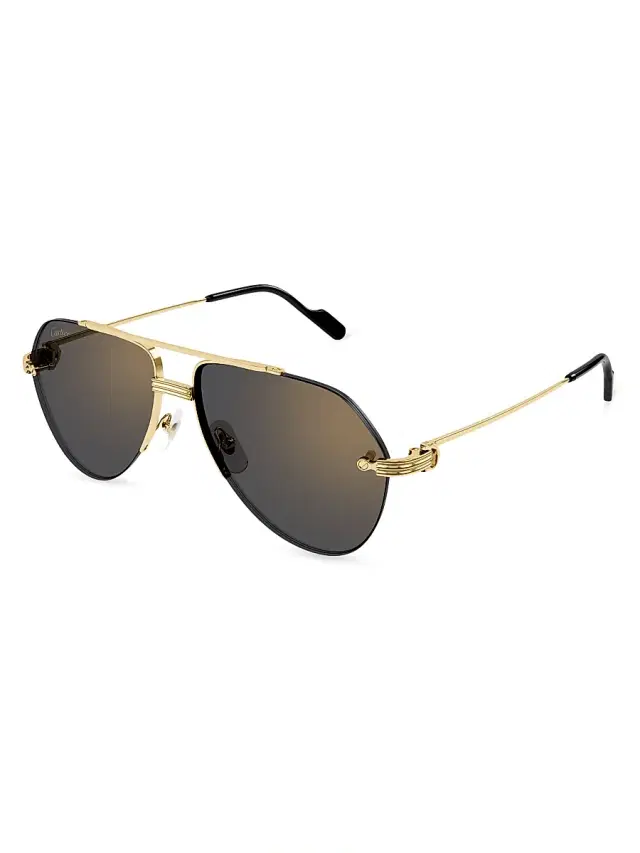 Cartier Men's Première De  58MM Rimless Pilot Sunglasses - Gold