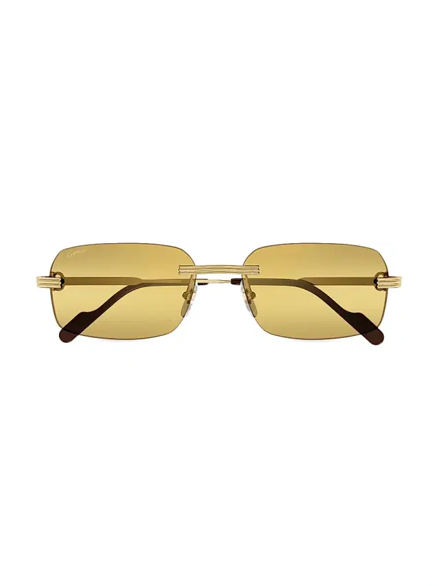 Cartier Men's Première De  58MM Rimless Rectangular Sunglasses - Gold