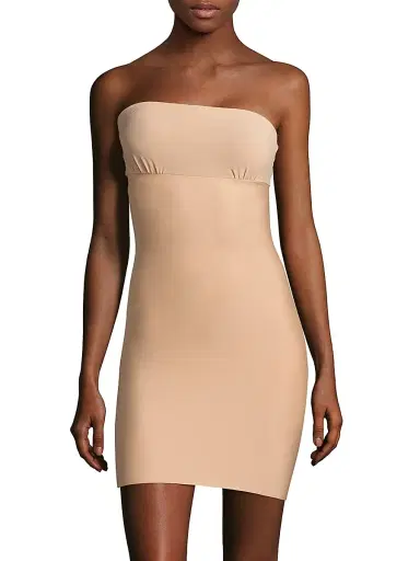 Commando Women's Two-Faced Tech Strapless Slip Dress - Beige - Size XL | Thumbnail 3