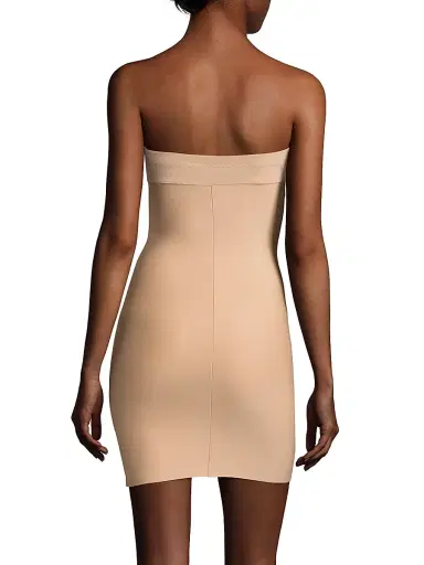 Commando Women's Two-Faced Tech Strapless Slip Dress - Beige - Size XL | Thumbnail 4