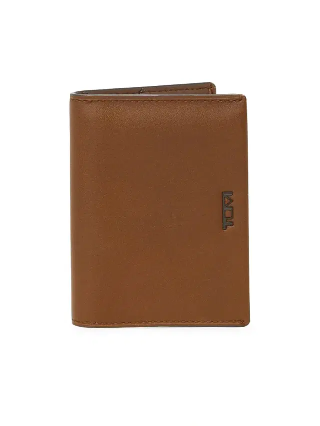 TUMI Men's Nassau SLG Leather L-Fold Wallet - Cognac