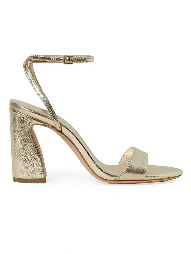 Loeffler Randall Women's Malia 90MM Curved-Heel Sandals - Champagne