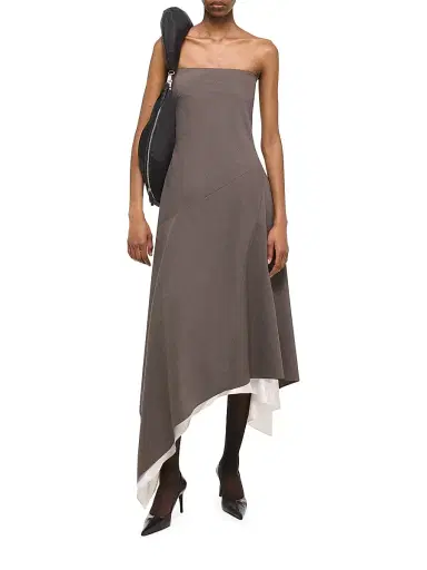 Helmut Lang Women's Layered Wool Scarf-Hem Dress | Thumbnail 2
