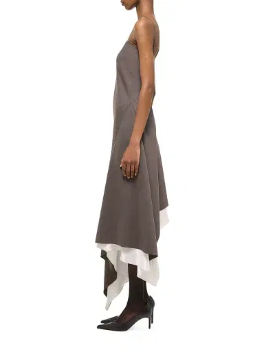 Helmut Lang Women's Layered Wool Scarf-Hem Dress | Thumbnail 4