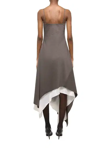 Helmut Lang Women's Layered Wool Scarf-Hem Dress | Thumbnail 5