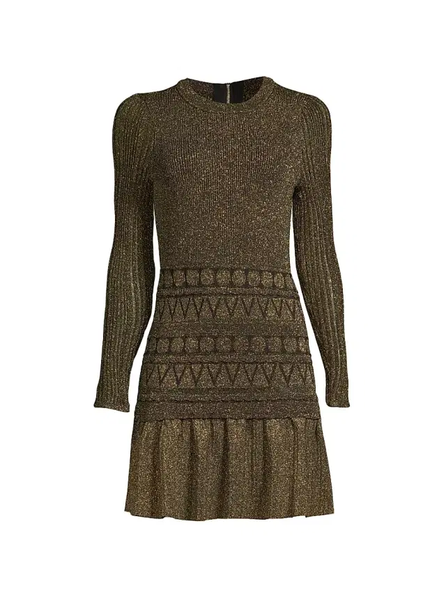 Milly Women's Solene Metallic Ruffle Minidress - Gold