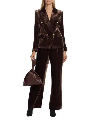 Elie Tahari Women's The Veronica Velvet Wide-Leg Pants - Dark Amethyst | Thumbnail 2