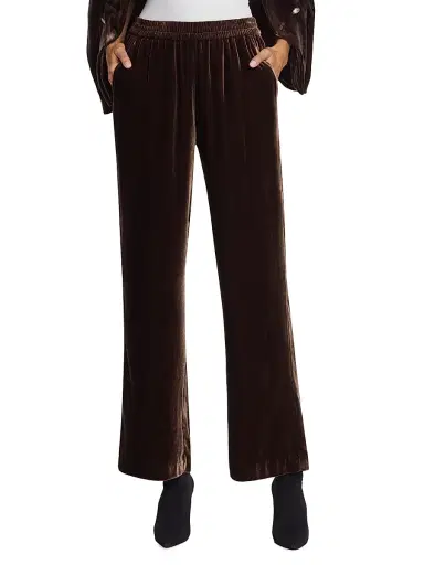 Elie Tahari Women's The Veronica Velvet Wide-Leg Pants - Dark Amethyst | Thumbnail 3