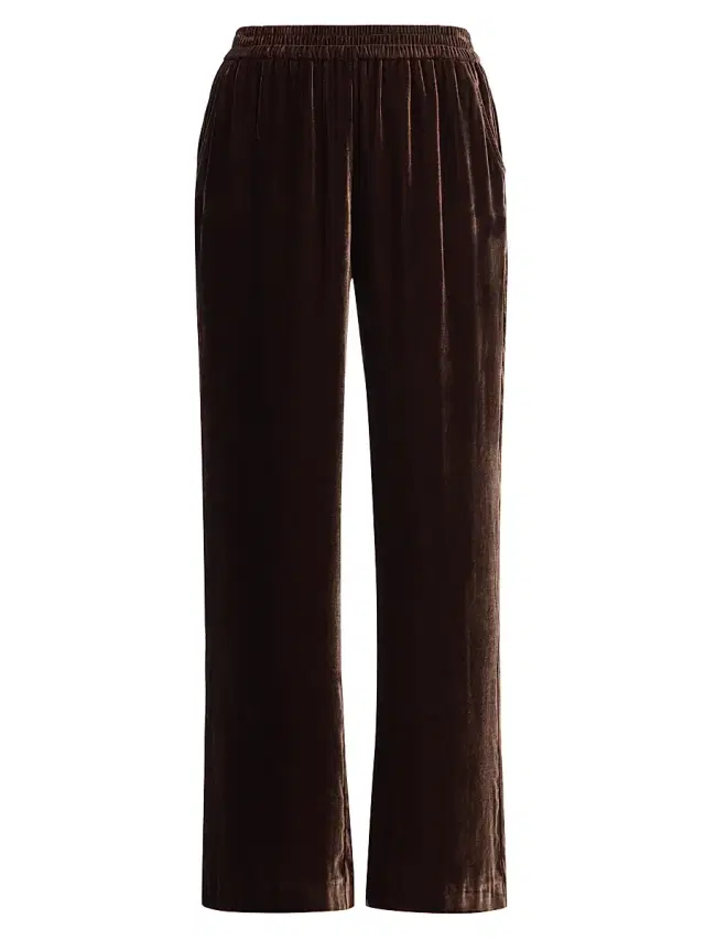 Elie Tahari Women's The Veronica Velvet Wide-Leg Pants - Dark Amethyst