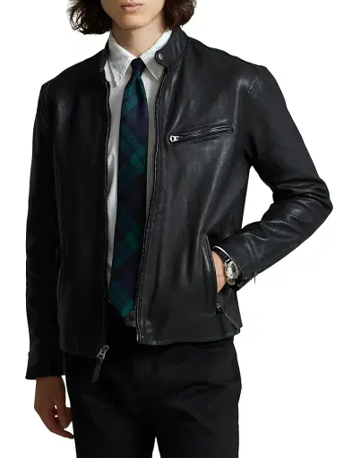 Polo Ralph Lauren Men's Lambskin Café Racer Jacket | Thumbnail 3