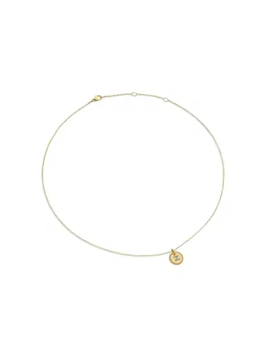David Yurman Women's Initial Charm Necklace in 18K Yellow Gold with Pavé Diamonds - Initial Z | Thumbnail 3 David Yurman Women's Initial Charm Necklace in 18K Yellow Gold with Pavé Diamonds - Initial Z | Thumbnail 3
