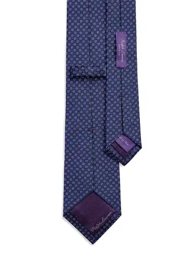 Ralph Lauren Purple Label Men's Bond St. Geometric Silk Tie - Blue | Thumbnail 2 Ralph Lauren Purple Label Men's Bond St. Geometric Silk Tie - Blue | Thumbnail 2