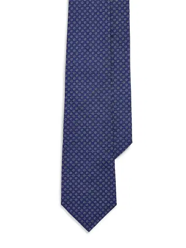 Ralph Lauren Purple Label Men's Bond St. Geometric Silk Tie - Blue | Thumbnail 1 Ralph Lauren Purple Label Men's Bond St. Geometric Silk Tie - Blue | Thumbnail 1