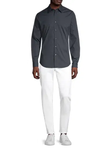 Theory Men's Sylvain Good Cotton Shirt - Eclipse - Size XXL | Thumbnail 2