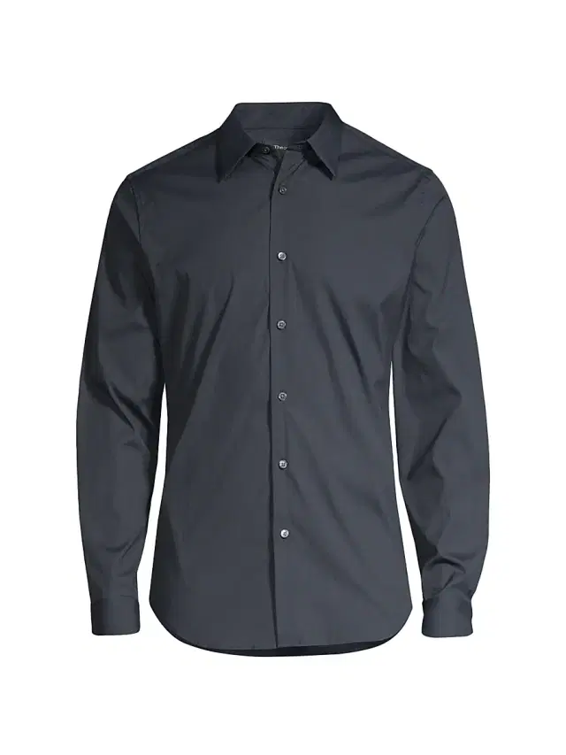 Theory Men's Sylvain Good Cotton Shirt - Eclipse