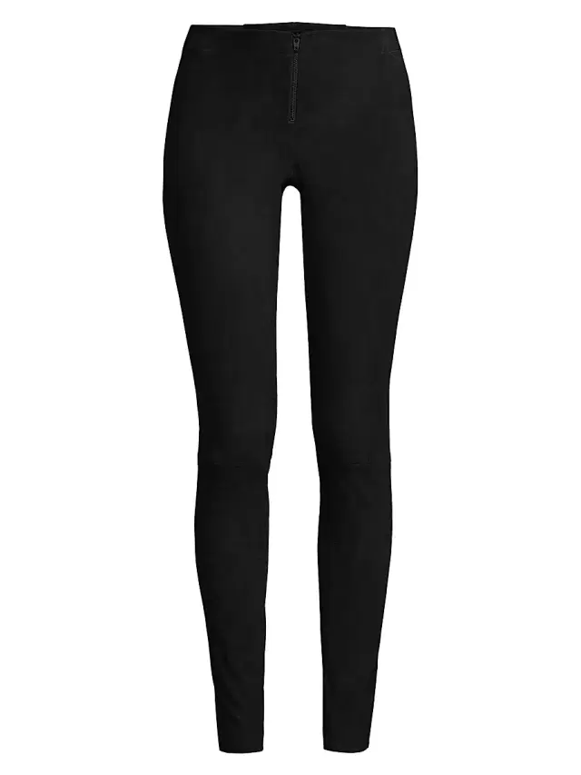 ALICE + OLIVIA Women's Suede Legging Pants - Black