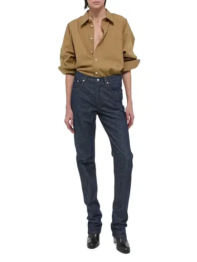 Helmut Lang Women's Mid-Rise Straight-leg Jeans - Raw Indigo | Thumbnail 2