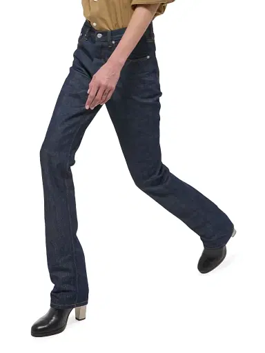 Helmut Lang Women's Mid-Rise Straight-leg Jeans - Raw Indigo | Thumbnail 6