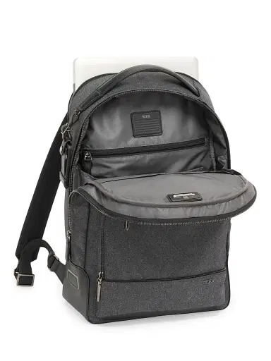 TUMI Men's Harrison Warren Nylon & Leather Backpack - Dark Charcoal | Thumbnail 2 TUMI Men's Harrison Warren Nylon & Leather Backpack - Dark Charcoal | Thumbnail 2