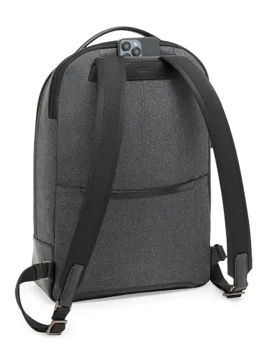 TUMI Men's Harrison Warren Nylon & Leather Backpack - Dark Charcoal | Thumbnail 4 TUMI Men's Harrison Warren Nylon & Leather Backpack - Dark Charcoal | Thumbnail 4