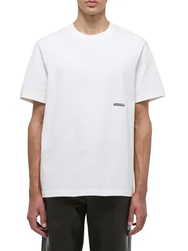 Helmut Lang Men's Metal Logo Cotton T-Shirt - White | Thumbnail 3 Helmut Lang Men's Metal Logo Cotton T-Shirt - White | Thumbnail 3