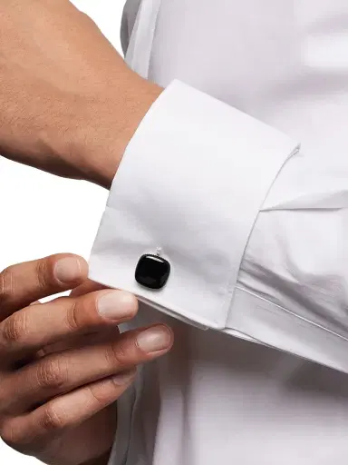 David Yurman Men's Streamline Cushion Cufflinks in Sterling Silver - Black Onyx | Thumbnail 6