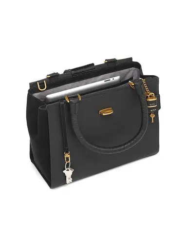 TUMI Men's Pavia Cori Croc-Embossed Tote Bag - Black | Thumbnail 2 TUMI Men's Pavia Cori Croc-Embossed Tote Bag - Black | Thumbnail 2