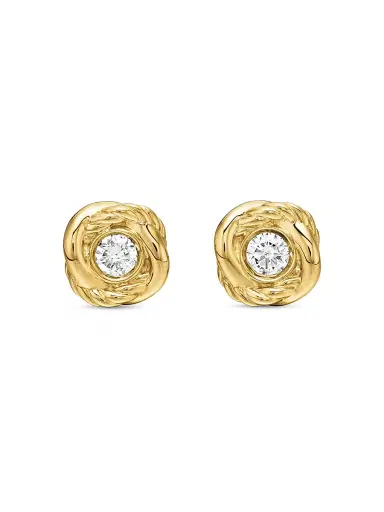 David Yurman Women's Infinity Stud Earrings with Diamonds - Yellow Gold | Thumbnail 1 David Yurman Women's Infinity Stud Earrings with Diamonds - Yellow Gold | Thumbnail 1