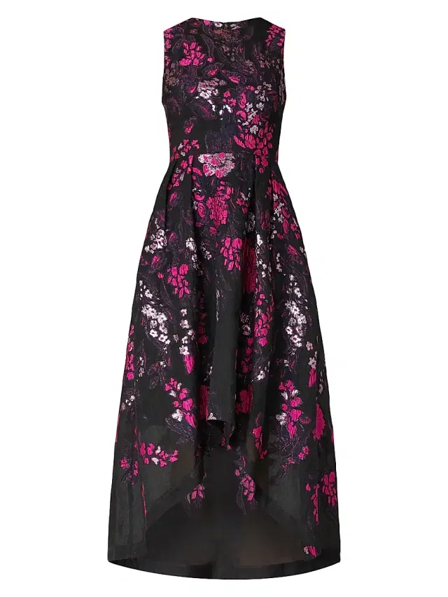 Shoshanna Women's Daniela Floral Midi-Dress - Fuchsia Jet