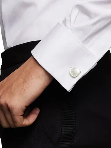 David Yurman Men's Streamline Cushion Cufflinks in Sterling Silver - Mother Of Pearl | Thumbnail 6