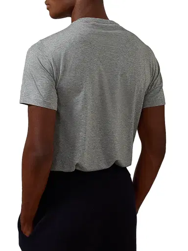 Ralph Lauren Purple Label Men's Short-Sleeve Crewneck Cotton Tee - Grey Heather - Size XL | Thumbnail 3