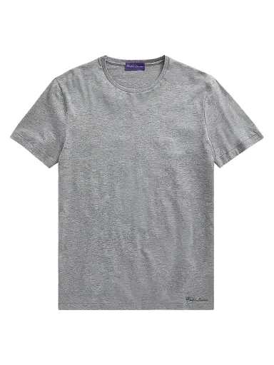 Ralph Lauren Purple Label Men's Short-Sleeve Crewneck Cotton Tee - Grey Heather - Size XL | Thumbnail 1