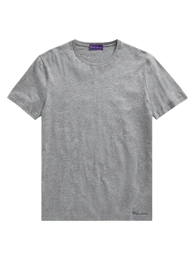 Men's Short-Sleeve Crewneck Cotton Tee - Grey Heather