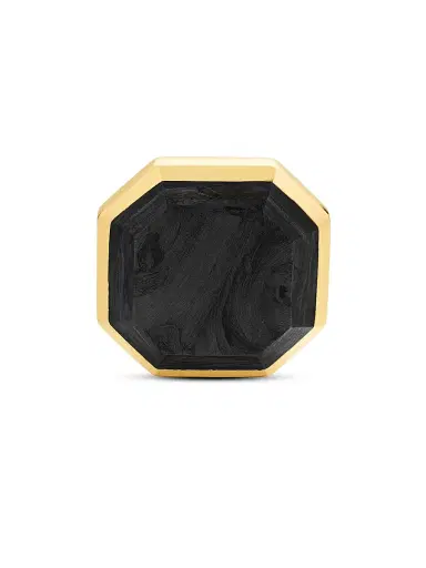 David Yurman Men's Forged Carbon Cufflinks in 18K Yellow Gold, 15.5MM - Forged Carbon | Thumbnail 4 David Yurman Men's Forged Carbon Cufflinks in 18K Yellow Gold, 15.5MM - Forged Carbon | Thumbnail 4
