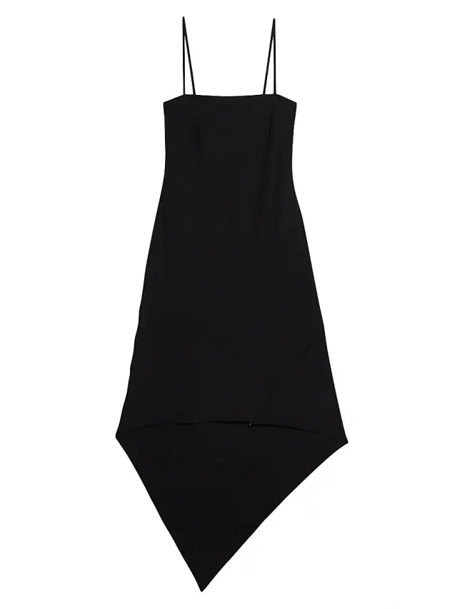 Helmut Lang Women's Wool Asymmetric Midi-Dress - Black