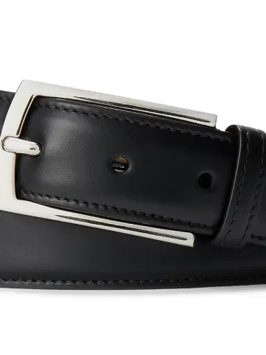 Ralph Lauren Purple Label Men's Logo Leather Prong Buckle Belt | Thumbnail 2 Ralph Lauren Purple Label Men's Logo Leather Prong Buckle Belt | Thumbnail 2