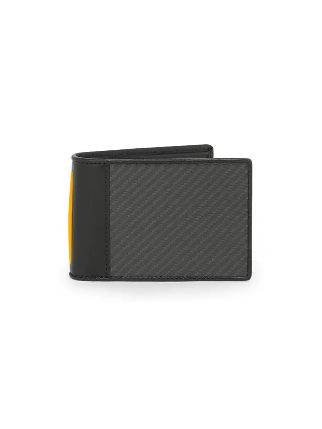 TUMI Men's Slim Single Billfold Leather Bifold Wallet - Carbon Papaya