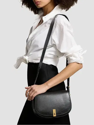 Polo Ralph Lauren Women's Sport Leather Crossbody Bag - Black | Thumbnail 2