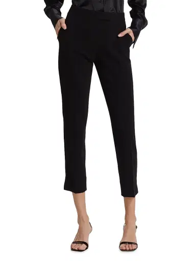 Theory Women's Ibbey Crepe Tapered Trousers - Black | Thumbnail 3 Theory Women's Ibbey Crepe Tapered Trousers - Black | Thumbnail 3