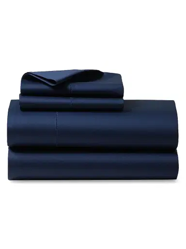 Ralph Lauren Organic Sateen 624-Thread Count Sheet & Pillowcase Collection - Polo Navy King | Thumbnail 1