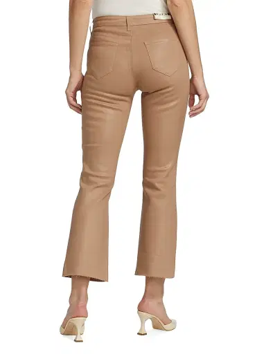 L'AGENCE Women's Kendra Coated High-Rise Cropped Pants - Cappuccino Coated | Thumbnail 5