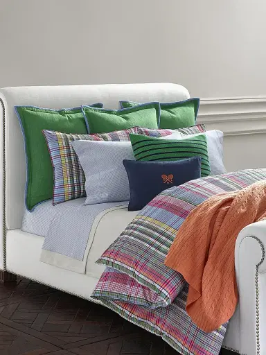 Ralph Lauren Organic Oxford Stripe Bedding Fitted Sheet - Blue King | Thumbnail 2 Ralph Lauren Organic Oxford Stripe Bedding Fitted Sheet - Blue King | Thumbnail 2