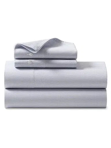 Ralph Lauren Organic Oxford Stripe Bedding Fitted Sheet - Blue King | Thumbnail 1 Ralph Lauren Organic Oxford Stripe Bedding Fitted Sheet - Blue King | Thumbnail 1