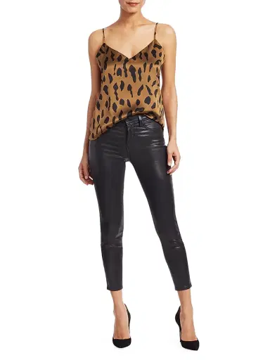 L'AGENCE Women's Margot Skinny Mid-Rise Ankle Skinny Coated Jeans - Black Coated | Thumbnail 2