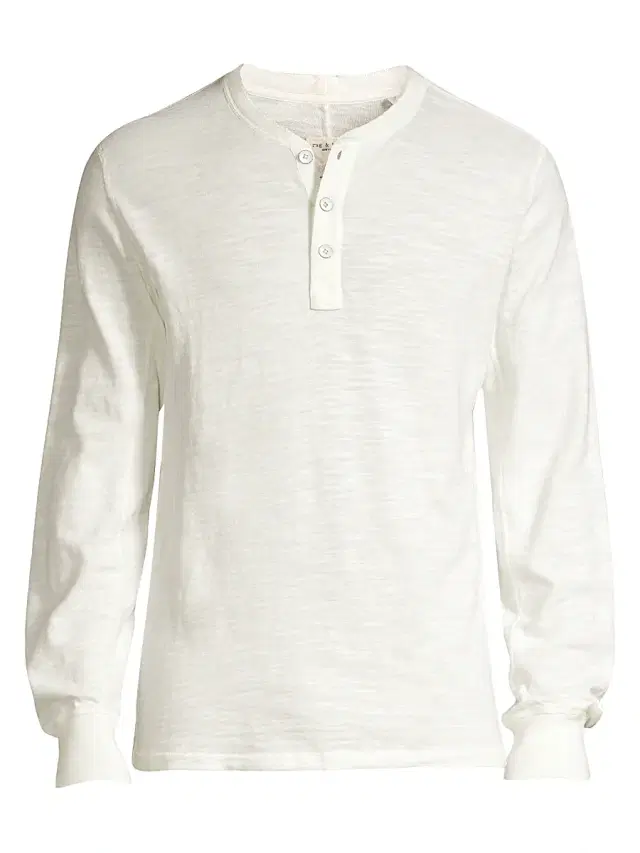 rag & bone Men's Basic Henley - White