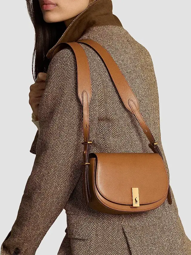 Polo Ralph Lauren Women's Mini ID Leather Saddle Bag - Tan