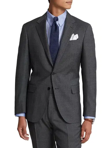 Polo Ralph Lauren Men's Sharkskin Wool Single-Breasted Suit - Medium Grey Multi | Thumbnail 3