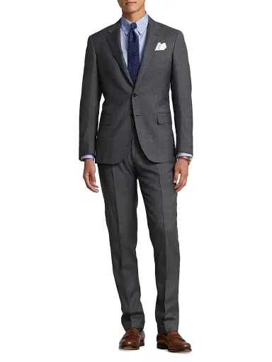 Polo Ralph Lauren Men's Sharkskin Wool Single-Breasted Suit - Medium Grey Multi | Thumbnail 1